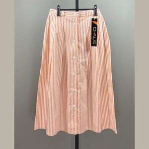 NEW! CHAUS ORANGE & WHITE STRIPE SKIRT! WOMENS 10!